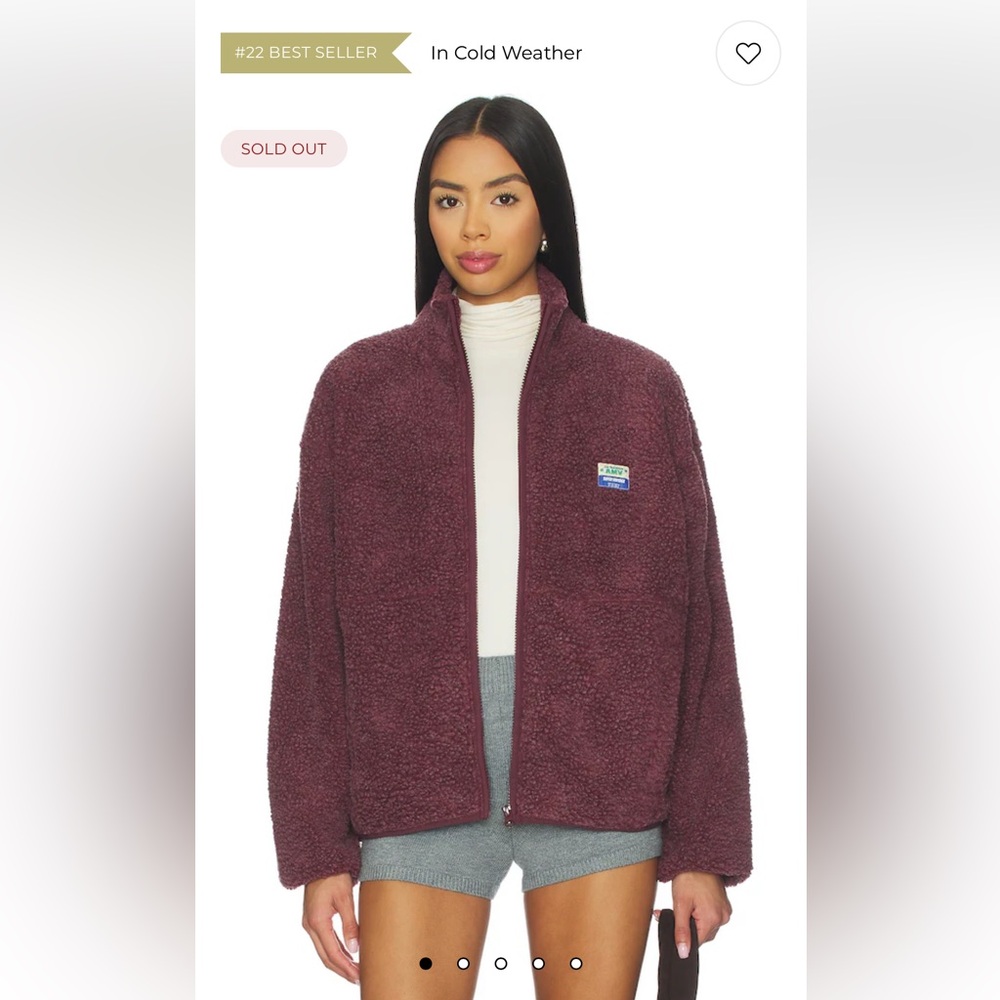 American Vintage Hoktown Fleece Jacket in Bordeaux Chine
